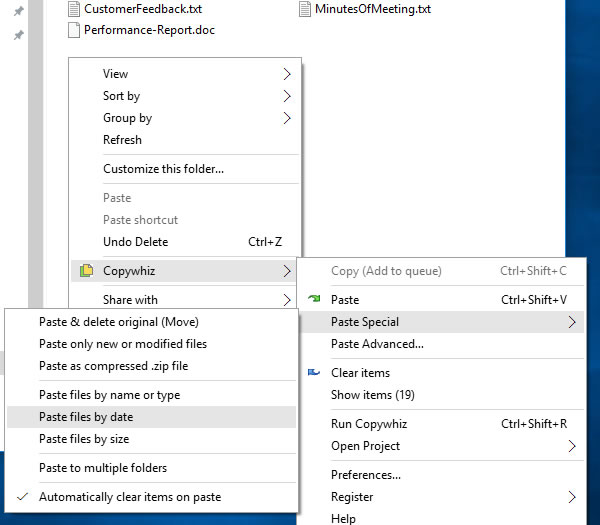 Paste files to multiple folders or computers