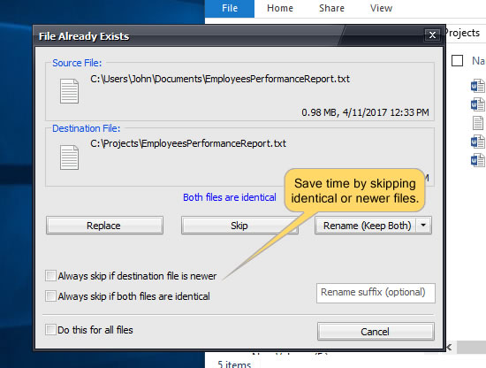 Copy/Replace files only if newer or different Copy/Replace files only if newer or different