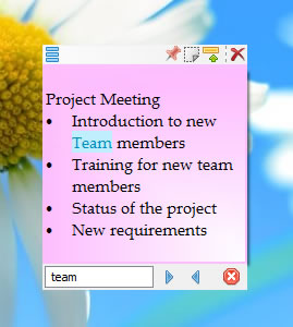 Find text inside a sticky note Find text inside a sticky note