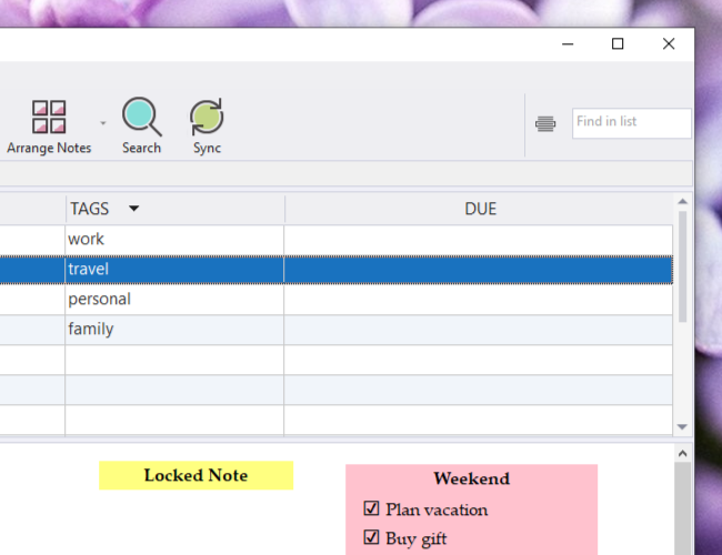 Assign tags to sticky notes - Notezilla