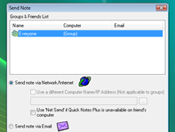 Send sticky notes over network, send sticky notes by email
