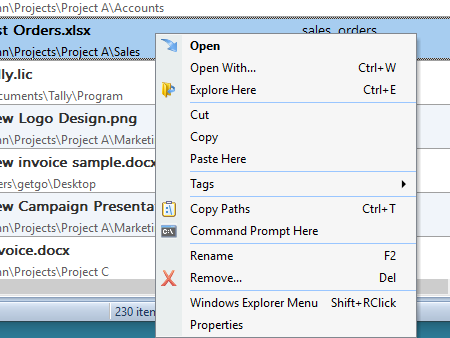 Faster access to Windows Explorer context menu