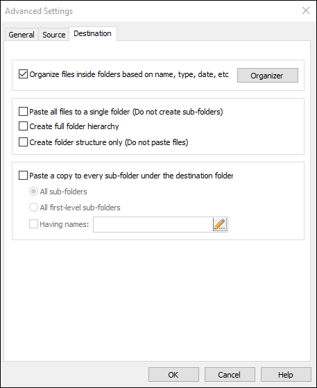 Destination Tab