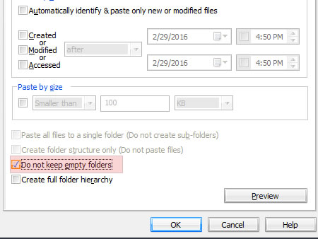 Do not keep empty folders Do not keep empty folders