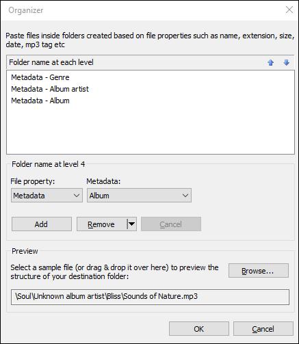 Organize files based on their metadata