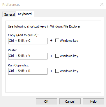 Preferences - Keyboard Tab