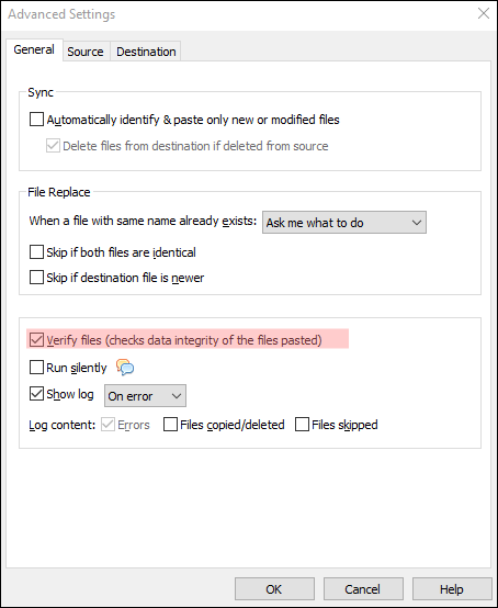 Verify the integrity of the copied files