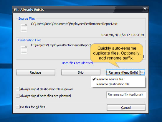 Auto-rename is quicker Auto-rename is quicker