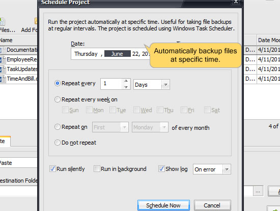 Schedule your file copy for backups Schedule your file copy for backups
