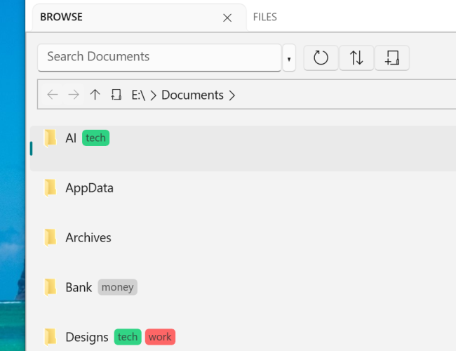Browse like a file manager
