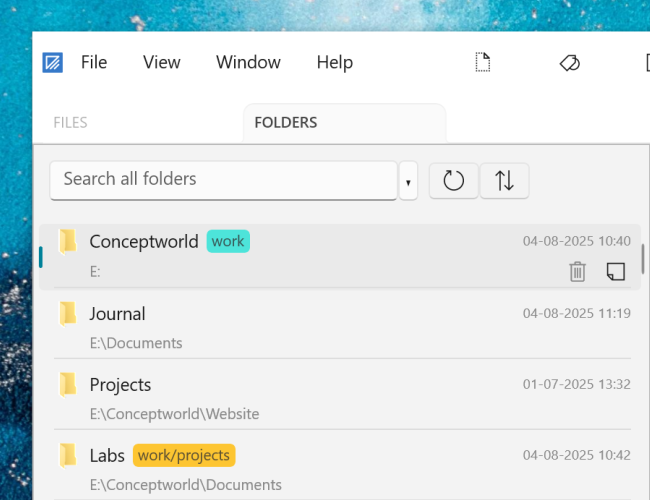 Automatically knows your favorite files & folders