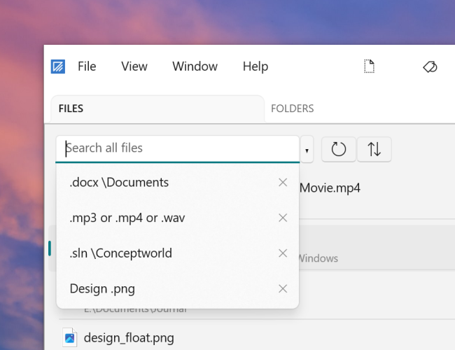 Pick from recent search keywords