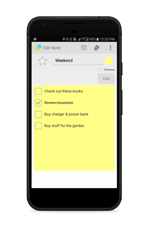 Notezilla for Android - Checklist Note