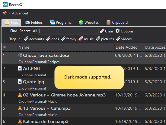 Dark mode supported