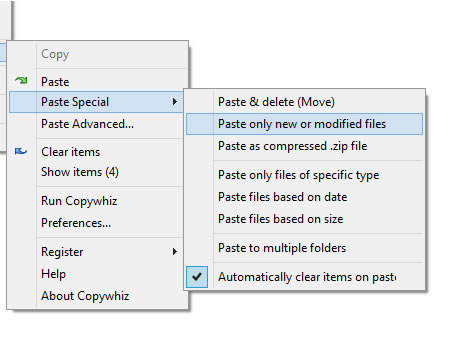 Paste only new or modified files (Automatically detected)