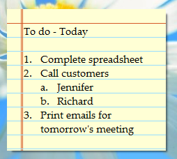 Sticky Note with Outlining on Windows