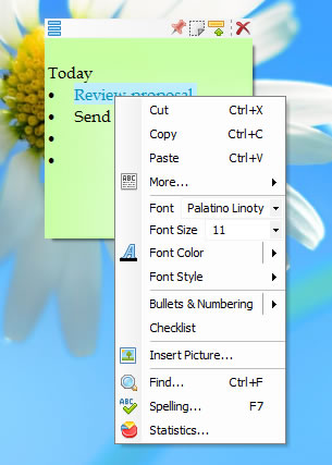 Formatting Menu