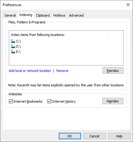 Preferences-Indexing-Tab