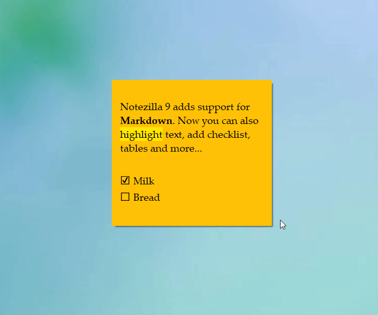Markdown Sticky Notes in Windows, Android, iPhone/iPad